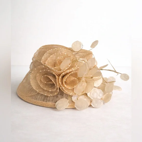 Kentucky Derby / Wedding / Occasion Hat – Champagne - Picture 3 of 11